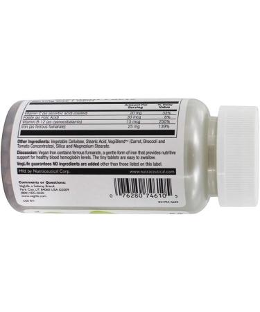 VegLife Vegan Iron 25 mg - 100 Tablets | Boost Energy & Wellness - Buy Online on GoSupps.com