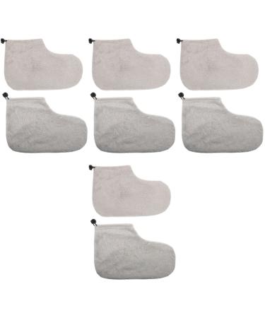 Housoutil 4 Pairs Wax Warm Foot Cover Faux Buns Convenient Wax Foot Cover Paraffin Wax Booties Wax Bath Booties Heated Mittens Paraffin Bath Socks Feet Wax Bags Cosmetic Cotton Boots 28X20X0.9CMx4pcs Greyx4pcs