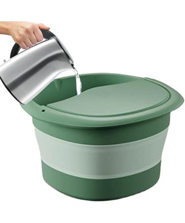 Foldable Foot Tub - Foldable PP Soaking Bath Foldable Foot Bath Bucket | Space-Saving Water Bucket with Hanging Hole Equipped with Wide Handle Soaking Bucket green - Buy Online on GoSupps.com