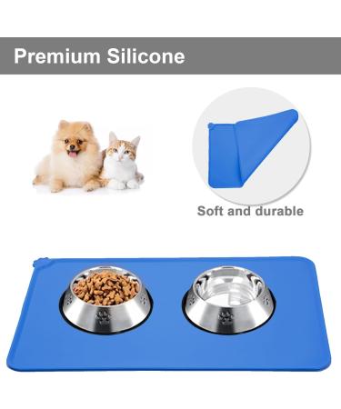Moacc Slipproof & Waterproof Feed Mats for Dogs & Cats - Silicone Base 54x38cm - Blue - Buy Online on GoSupps.com