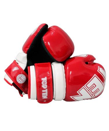 Top Ten Wako Approved Point Fighter Glossy Sparring Gloves Red Large