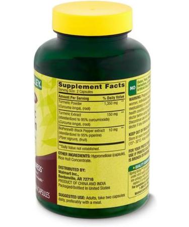 4 TOP CARE Turmeric Curcumin General Wellness Dietary Supplement Vegetarian Capsules 1 500 mg 90 Count - Buy Online on GoSupps.com