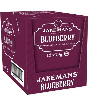 Jakemans Blueberry 73g - Pack of 12 - Soothing Menthol Sweets - Suitable for Vegetarians - Buy Online on GoSupps.com