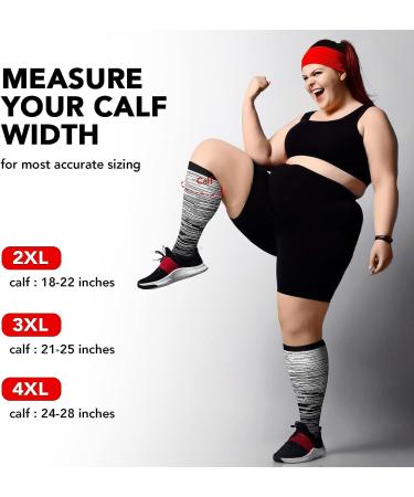 Refeel Plus Size Compression Socks 20-30 mmHg - Wide Calf Knee-High Support Stockings for Women & Men, 3X-Large, Medical Grade (Gray/Dark Blue/Light Blue) - Buy Online on GoSupps.com