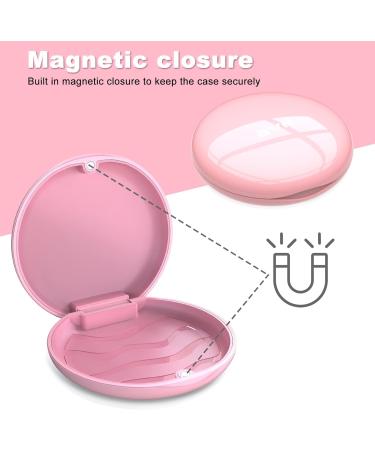 Dnom Dose of Bite: Premium Denture Container & Prosthesis Box - Pink Round with Silicone Mat - Buy Online on GoSupps.com