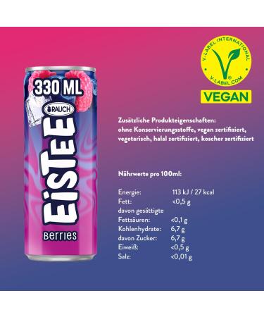 Smoke etee Berries | Fresh Raspberry & Blueberry Iced Tea | 24x330ml Cans | Refreshing Soft Drink & Ideal Thirst Quencher - Buy Online on GoSupps.com