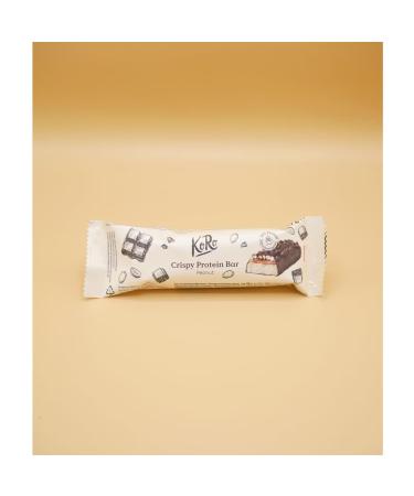 Crunchy protein bar Dark chocolate and peanuts. 60 g format.