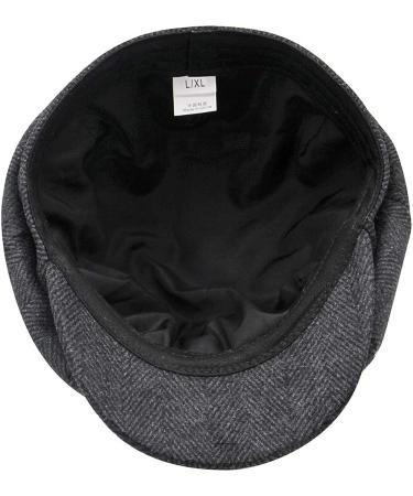 Jerague Wool Newsboy Cap - Vintage Gatsby Beret Cabbie Hat in Herringbone Grey | Adjustable Size M-L - Buy Online on GoSupps.com