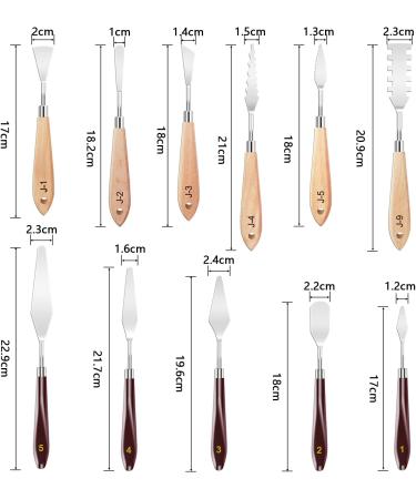 11-Piece Painting Knives Set - Stainless Steel Palette Knives for Acrylic and Oil Painting - Buy Online on GoSupps.com