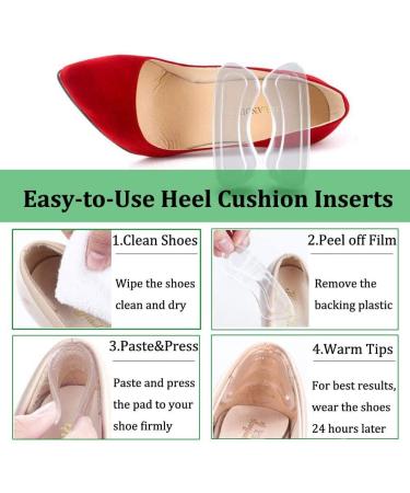 Clear Heel Grips for Loose Shoes - 5 Pairs | Shoe Heel Inserts & Cushion Pads for Women & Men - Buy Online on GoSupps.com