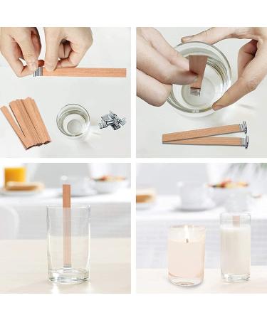 100 pcs Wooden Candle Wicks for Candle Making - 6 inch Crackling Wood Wicks with Metal Base Clips - 50 Sets - Buy Online on GoSupps.com