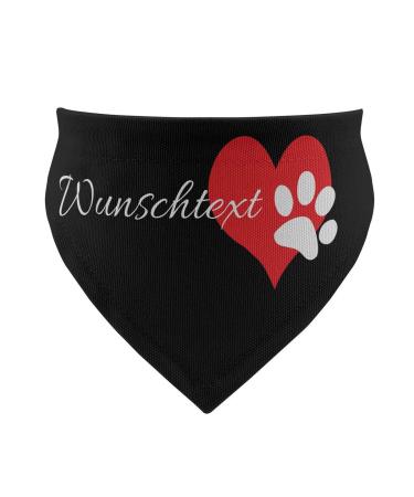 printplanet - Dog scarf with name or text - Scarf for dogs - Layout Pfotenherz - Size M Size M Pfotenherz
