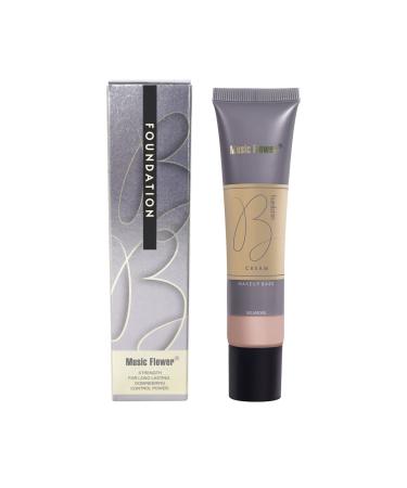 Music Flower Liquid Foundation Makeup  Cream Matte Lightweight Flawless Finish Waterproof Makeup Base Foundation  Natural Long Lasting Full Coverage Make Up Look  1.23 Fl Oz (35g) - Wheat