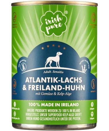 Irish Premium Wet Dog Food - Atlantic Salmon 12x390g | Cereal-Free & Nutrient-Rich | Superfood Kelp Algae | All Breeds - Buy Online on GoSupps.com