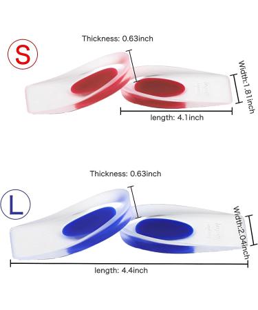 Silicone Gel Heel Cup Liner for Plantar Fasciitis & Heel Pain - Achilles Tendon Treatment & Shock Absorbing Support | Medium/Small - Buy Online on GoSupps.com