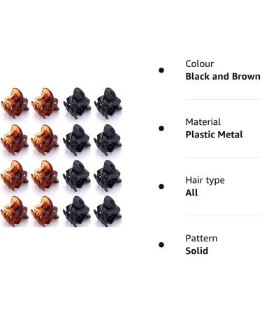JANYUN 24 Pcs Mini Non-Slip Hair Claw Clips for Women and Girls - Black and Brown - Buy Online on GoSupps.com