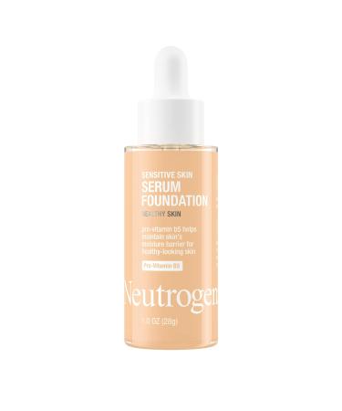 Neutrogena Healthy Skin Sensitive Skin Serum Foundation with Pro-Vitamin B5, Color Correcting & Pore Minimizing Liquid Foundation & Face Serum, Buildable Coverage, Light/Medium 01, 1 oz Light/Medium 01 1 Ounce (Pack of 1)