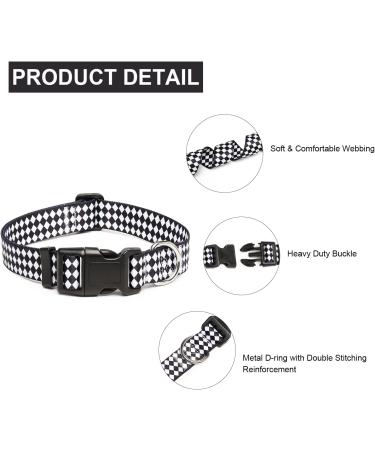Mercano Adjustable Dog Collar | Soft Nylon Comfort for All Sizes - Perfect for Small Medium & Large Dogs & Puppies (M Rhombbe) - Buy Online on GoSupps.com
