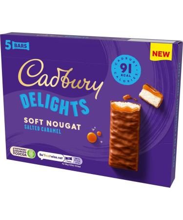 Cadbury Delights Soft Nougat Salted Caramel Bars 5 x 22g (110g) - Buy Online on GoSupps.com