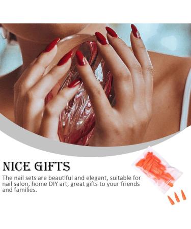 dijiusidy 1 Set Press on Nails Almond Fingernails Stick Solid Color Full Cover Art Decals Salon Supplies DIY Decorations No.7 orange - Buy Online on GoSupps.com