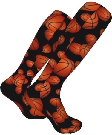 Basketball Pattern Compression Socks for Men & Women - Supportive 15-20 mmHg for Running & Cycling - Buy Online on GoSupps.com