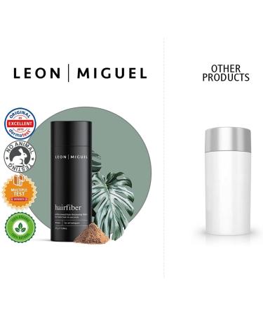 LEON MIGUEL Hair Fiber - Instantly Conceals Hair Loss and Thinning Hair | Premium Hair Thickener for Receding Hairlines and Balding Areas | 25g (LIGHT BROWN) - Buy Online on GoSupps.com