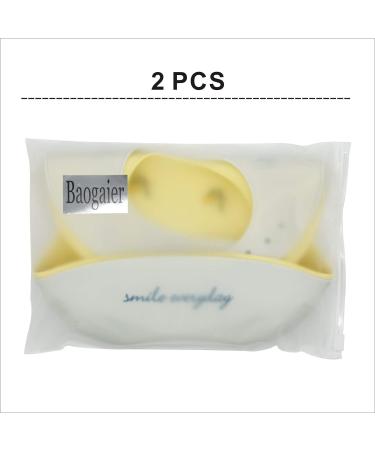 Baogaier Silicone Baby Bibs 2 PCS | Waterproof Weaning Bib for Babies and Toddlers | Food Catcher Pocket, Easy to Clean | Feeding Bib Set for Newborns | Yellow Grey Whale Lemon Design - Buy Online on GoSupps.com