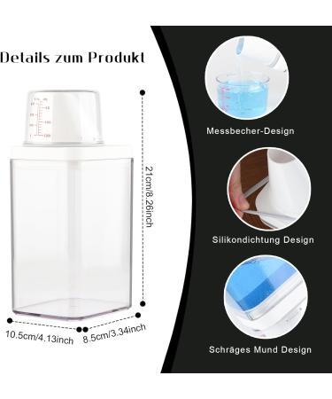 Washing Powder Storage Detergent Dispenser Laundry Powder Storage Dosing Ball Liquid Detergent Laundry Detergent Storage Washing Powder Dispenser Laundry Detergent Dispenser (2 1100ml) 1100ml 2 - Buy Online on GoSupps.com