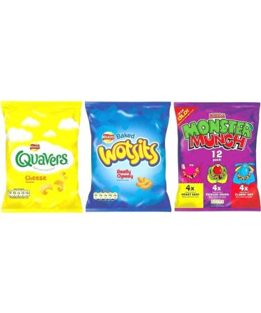Walkers Crisps Snack Variety Box 60 Pack Quavers Baked Wotsits Mega Monster Munch Crisps Snack Mix Party Box Boxed Slamtech - Buy Online on GoSupps.com