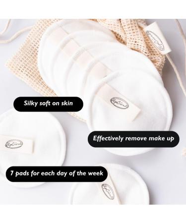 UpCircle Reusable Makeup Remover Pads (7pcs) with Washable Bag - Eco-Friendly, Triple-Layered Bamboo & Cotton - All Skin Types - Buy Online on GoSupps.com
