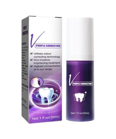 Teeth Whitening Toothpaste Purple Toothpaste Stain Remover Toothpaste Colour Correcting Toothpaste Purple Teeth Whitening Strong Cleaning Power Natural Stain Remover Refreshing (1PC)