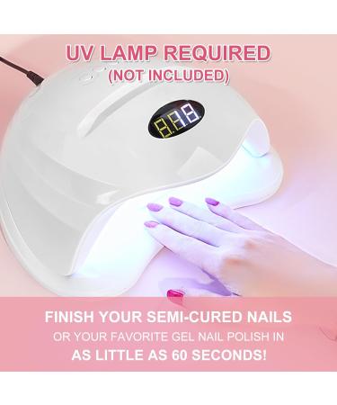 Semi Cured Gel Nail Polish Strips 20Pcs Glitter Gel Nail Stickers Long Lasting Purple Fireworks Design Semi Cured Gel Nail Wraps Work with Any Nail Lamps Easy to Apply & Remove Purple Glow & Fireworks - Buy Online on GoSupps.com