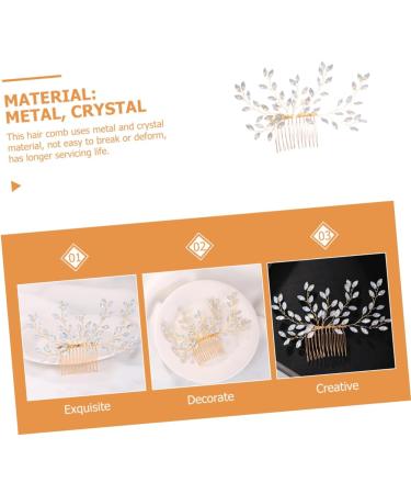 Angoily Sweet Rhinestone Hair Accessories Bridal Hair Prom Hair Accessories Prom Headpiece Headwear for Women Beads Tiara Bridal Headpieces for Wedding Crystal Dress Bride Comb - Buy Online on GoSupps.com