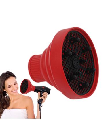 Pzuryhg Hair Dryer Vent Hood | Foldable Silicone Blow Dryer Attachment Heat Resistant Soft Blow Dryer Accessory Multifunctional Hair Styling Supplies for Girls red