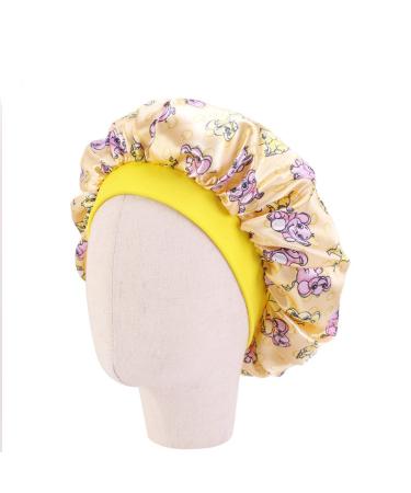 Cute Silk Bonnet Night Sleep Cap for Kids - 4 Pack, Satin Wide-Brimmed Turban Chemo Hat for Girls and Boys | Style B - Buy Online on GoSupps.com