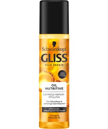 GLISS Express Repair Reneration Oil Nutrititive (2 x 200 ml) hair rinsing feeds straw-like strained hair care flushing with heat protection up to 230 C single