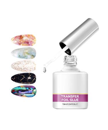 Fmzrbnih NailFoil Transfer Glue 10 ml Manicure adhesive slow-drying sticky top coat gel multi-nail accessory | Professional salon use or home manicure
