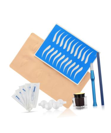 FOMIYES Pencil Ink Embroidery Manual & Pen Dark Coffee Skin Pigment Eye Eyebrow Microblading and