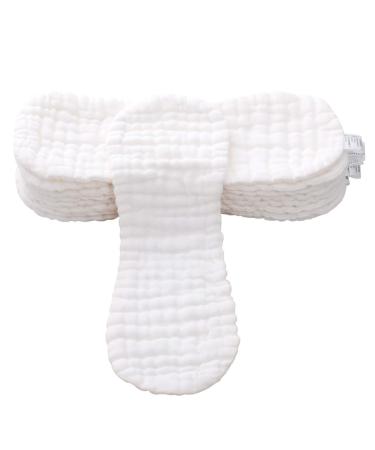 Happy Cherry diaper inserts Washable cotton fabric diaper deposits baby reusable 12 history baby diapers - 10 pieces white -10 pieces unit size
