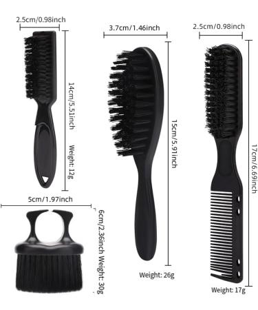 Zhwkelvs 4-Piece Shaving Brush Set - Luxury Black Plastic Barber Tool for Men | Professional Shaving Accessories - Buy Online on GoSupps.com