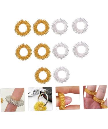 Frcolor 10-Piece Finger Massage Ring Set | Voltage Reducer & Acupressure Tools | Mini Stainless Steel Massage Devices for Pain Relief - Buy Online on GoSupps.com