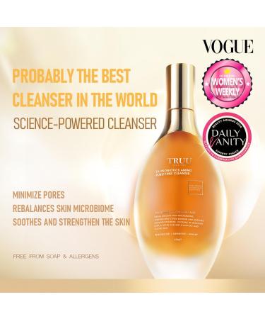 TRUU Probiotics Amino Purifying Cleanser - Ultra-Gentle 51% Probiotics & 25% Amino Acids for Hydration UV Protection & Radiant Glow - 5.3 Oz - Buy Online on GoSupps.com