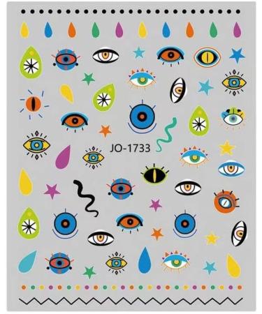 DIY Nail Tip Self-adhesive Easy to Apply Eyelashes Nail Art Eye Nail Sticker 3D Nail Decals Nail Decoration(style4) - Buy Online on GoSupps.com