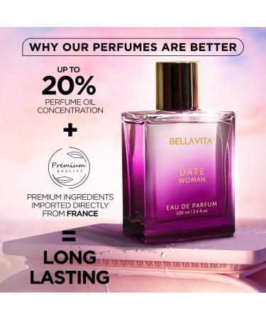 Be.ll.a Vi.ta Luxury Date Woman Eau De Parfum Perfume with Pink Pepper Jasmine & Vanilla|Premium Long Lasting Floral & Fruity Fragrance for Women 100ML - Buy Online on GoSupps.com