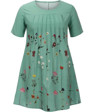 Women's Green Maxi Dress - Casual Short Sleeve Boho Sundress with Pockets (Size Small) - Buy Online on GoSupps.com