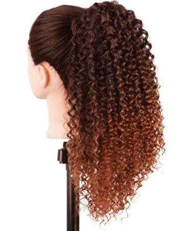 Colorfulpanda Afro Kinky Curly Ponytail 14inch - Black/Auburn Synthetic Hair Extension for Black Women - Buy Online on GoSupps.com