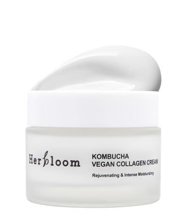 Herbloom Vegan Kombucha Collagen Cream - Korean Collagen Face Cream Rejuvenating Ceramide Moisturizer Organic Vegan Cruelty Free Paraben Free - 1.69 fl. oz.