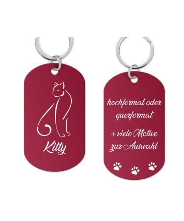 Aluminum dog brand shield with engraving-dog stark personalized with high-quality laser engraving address trailer dog personalized for dogs or cats (pink) 49x29x1 mm piu-mh-sch-01