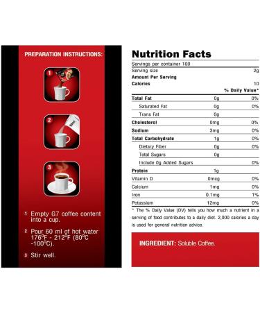 NEWTOKI G7 PURE BLACK Instant Vietnamese Coffee 7.05oz(200g) - 100% Soluble Coffee Without Sugar - Strong Pure & Rich - Original Taste for Coffee Connoiseurs (100 Sachets/Bag) - Buy Online on GoSupps.com