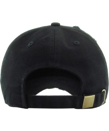 KBETHOS Vintage Washed Distressed Cotton Dad Hat Baseball Cap - Adjustable Unisex Style Headwear in Black - Buy Online on GoSupps.com